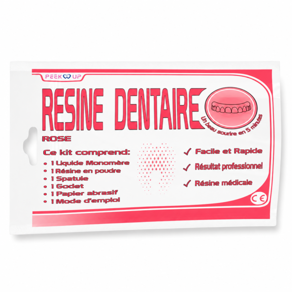 Résine dentaire rose pour réparer la partie gencive d'un appareil résine